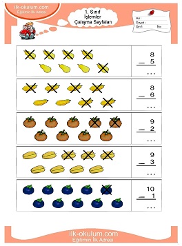 Çocuklar İçin toplam işlemi yaprak testleri 